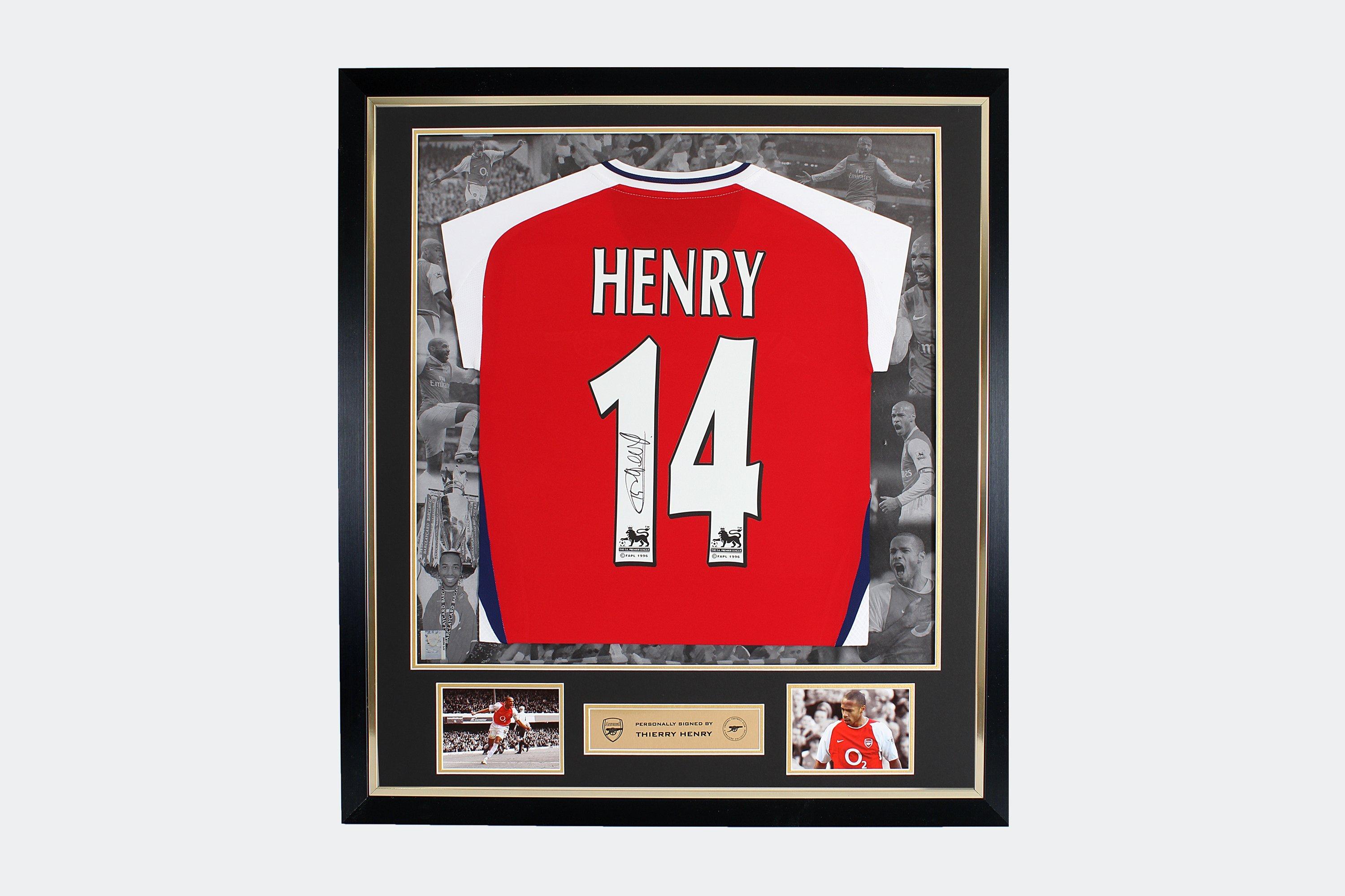 Arsenal Framed Signed Thierry Henry Shirt